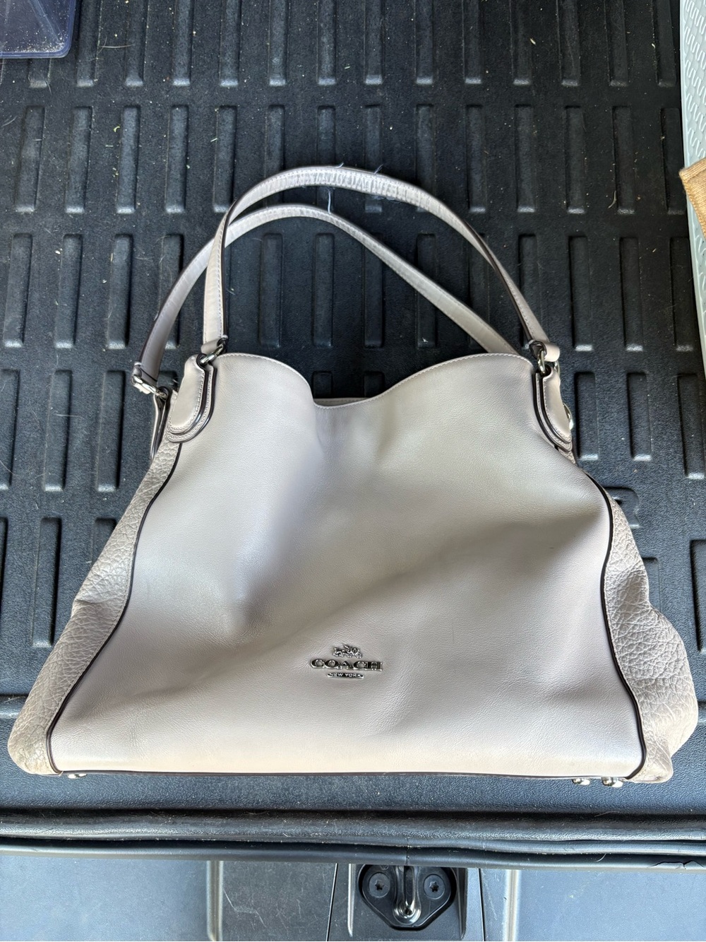 Coach Pebbled Edie 31 Pebble Leather Shoulder Bag in Light Gray